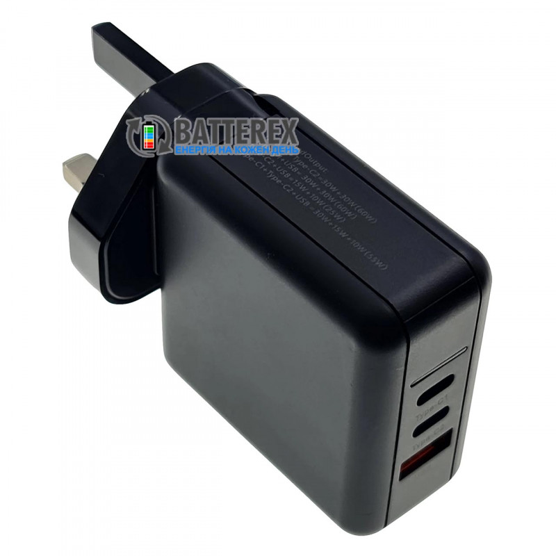 Cетевое USB зарядное устройство HQ-Tech 65W GaN Global Travel Charger на 3 порта USB со съёмными вилками с быстрым зарядом QC 3.0 и PD Cетевое USB зарядное устройство HQ-Tech 65W GaN Global Travel Charger на 3 порта USB со съёмными вилками с быстрым зарядом QC 3.0 и PD