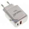 Быстрое USB зарядное устройство Vapcell QC3 на 2 выхода USB - быстрый заряд USB QuickCharge 3.0 и Type-C PD