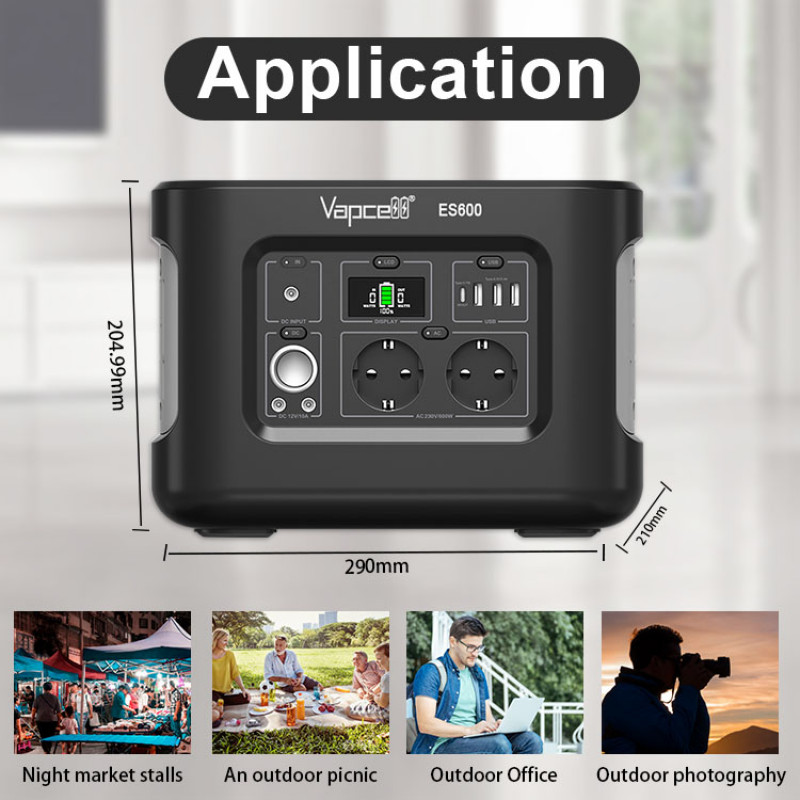 Зарядна станция Vapcell ES600 622Wh 600W 28800mAh