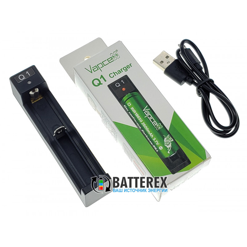 Зарядное устройство Vapcell Q1 для Li-ion аккумулятора 18650, 21700, 26650, 14500, 16340