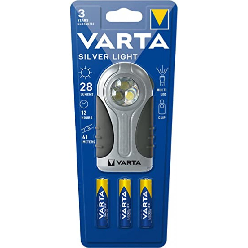 Фонарь на клипсе Varta Led Silver Light 16647 с питанием от 3хААА Фонарь на клипсе Varta Led Silver Light 16647 с питанием от 3хААА