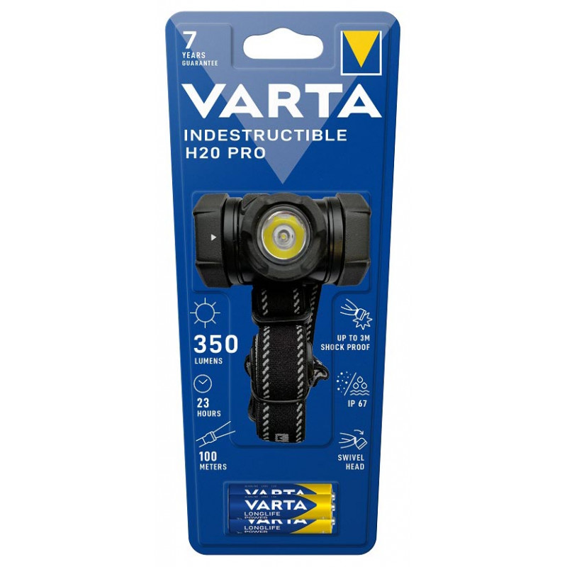 Налобный фонарь Varta Indestructible H20 PRO 350 люмен с водозащищённым противоударным корпусом