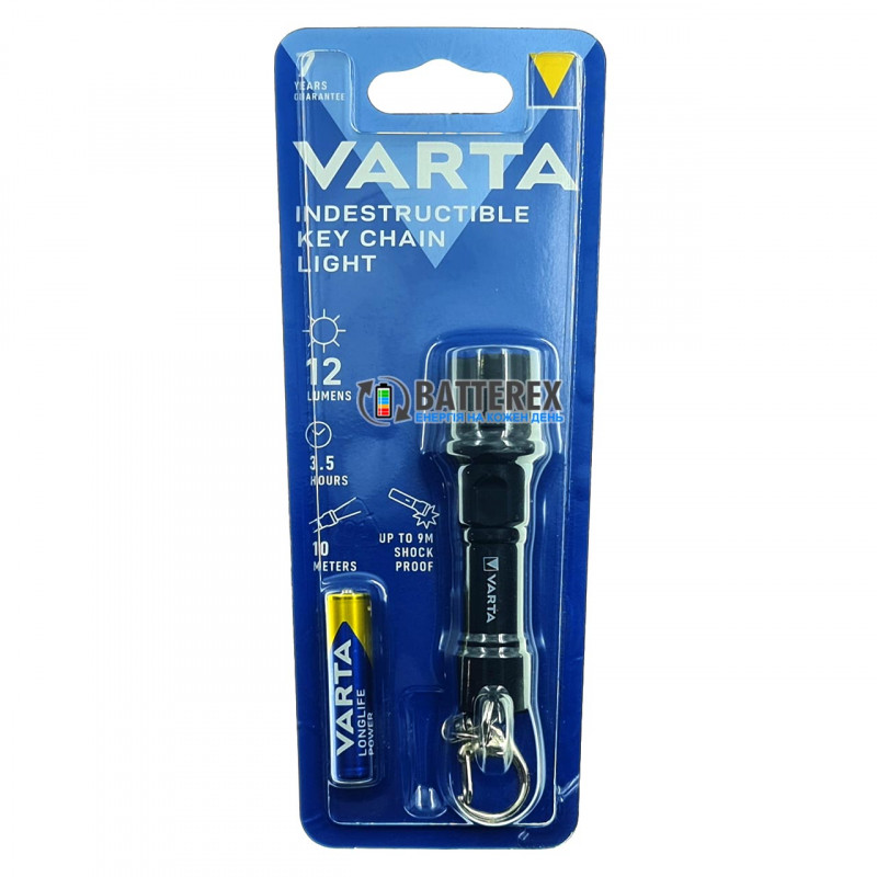Фонарь-брелок Varta Indestructible LED Key Chain Light 16701 + батарейка AAA Varta в комплекте Фонарь-брелок Varta Indestructible LED Key Chain Light 16701 + батарейка AAA Varta в комплекте