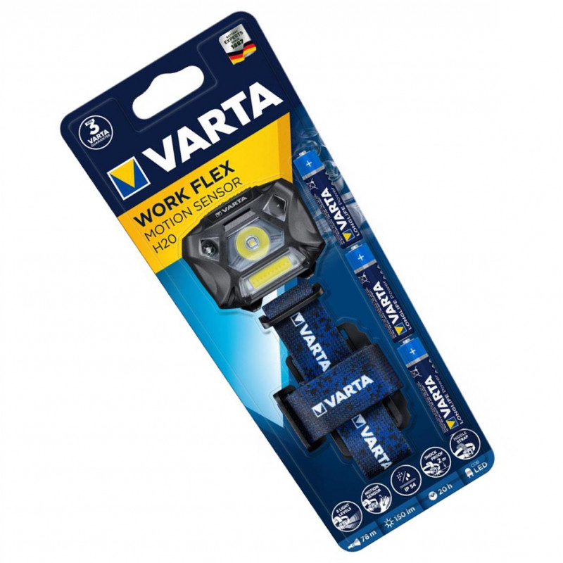 Налобный сенсорный фонарь Varta Work Flex Motion Sensor H20 150 люмен Налобный сенсорный фонарь Varta Work Flex Motion Sensor H20 150 люмен