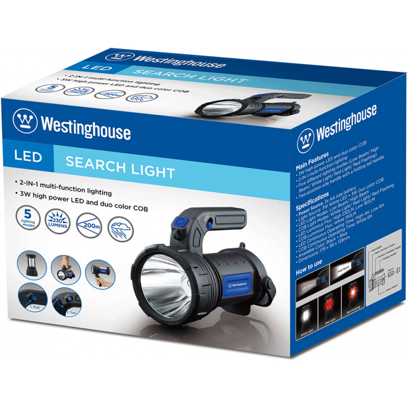 Фонарь Westinghouse WF1531 Search Light + 3 батарейки AAA Westinghouse