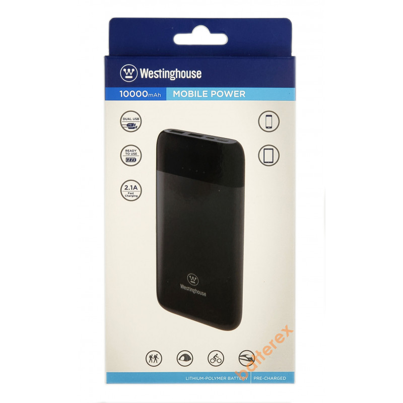 Повербанк Westinghouse WP10-100CB 10000mah (2xUSB, 2.1A, 37Wh)