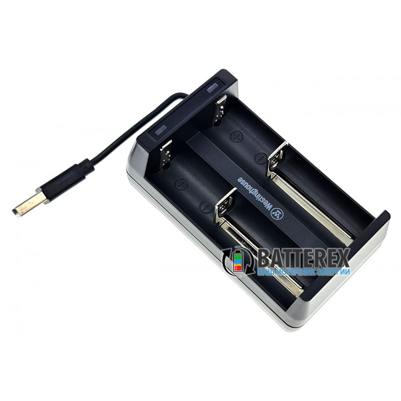 Зарядное устройство Westinghouse WBC-006-CB на 2 аккумулятора Li-Ion со встроенным USB-кабелем