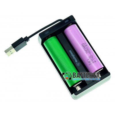 Westinghouse WBC-006-CB - зарядное устройство на 2 аккумулятора Li-Ion со встроенным USB-кабелем