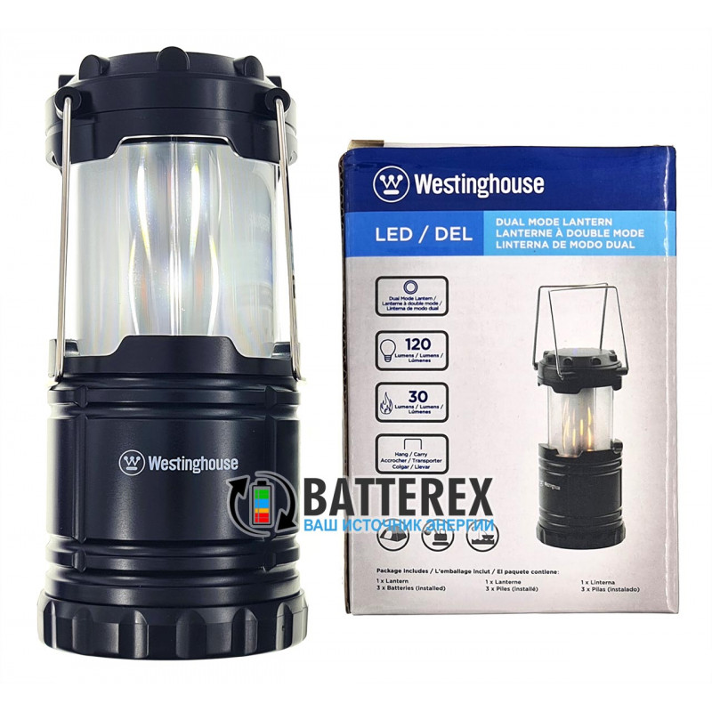 Фонарь кемпинговый Westinghouse WF86 + 3 батарейки AA Westinghouse в комплекте Фонарь кемпинговый Westinghouse WF86 + 3 батарейки AA Westinghouse в комплекте