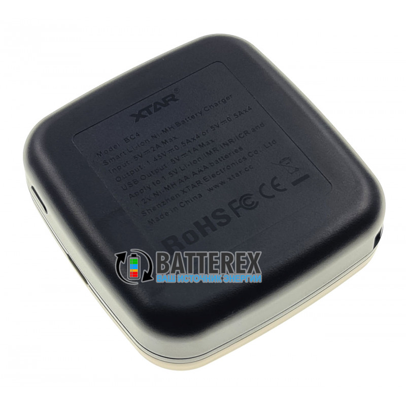 XTAR BC4 зарядное устройство для аккумуляторов Li-ion 1.5V и NiMH 1.2V типоразмеров АА/AAA XTAR BC4 зарядное устройство для аккумуляторов Li-ion 1.5V и NiMH 1.2V типоразмеров АА/AAA