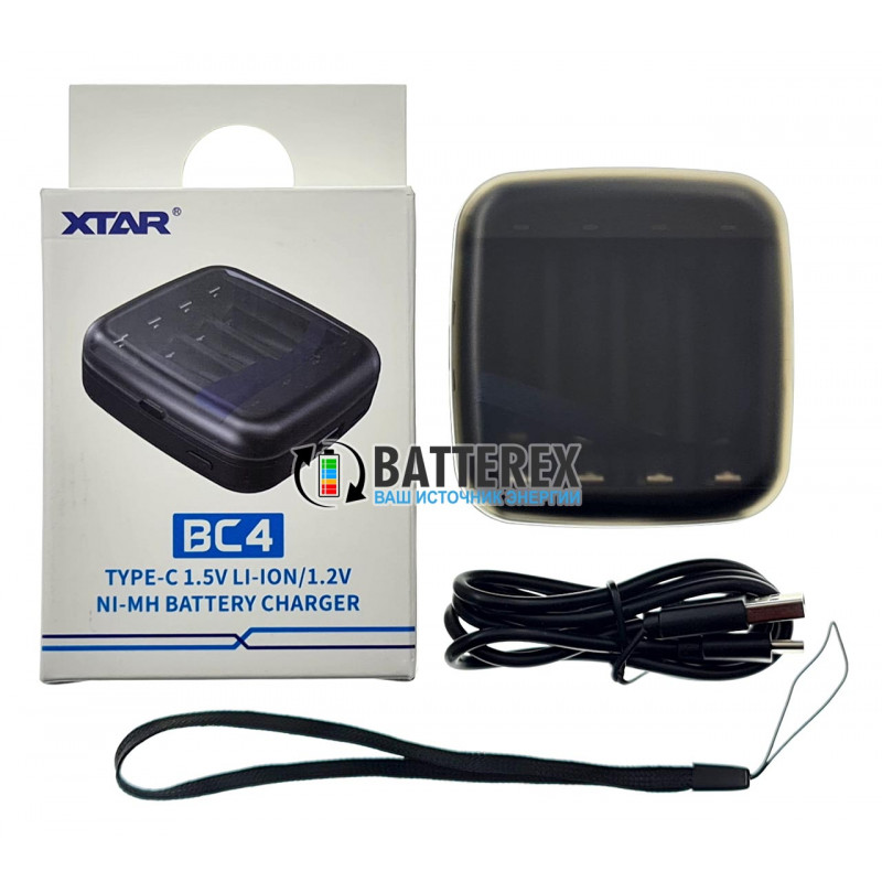 XTAR BC4 зарядное устройство для аккумуляторов Li-ion 1.5V и NiMH 1.2V типоразмеров АА/AAA XTAR BC4 зарядное устройство для аккумуляторов Li-ion 1.5V и NiMH 1.2V типоразмеров АА/AAA