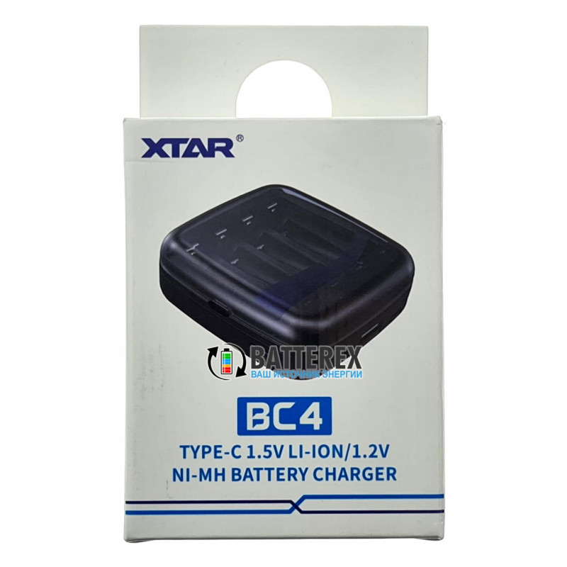 XTAR BC4 зарядное устройство для аккумуляторов Li-ion 1.5V и NiMH 1.2V типоразмеров АА/AAA XTAR BC4 зарядное устройство для аккумуляторов Li-ion 1.5V и NiMH 1.2V типоразмеров АА/AAA