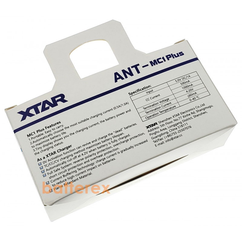 Быстрое зарядное устройство XTAR MC1 ANT Plus для Li-Ion аккумуляторов (1А) Быстрое зарядное устройство XTAR MC1 ANT Plus для Li-Ion аккумуляторов (1А)