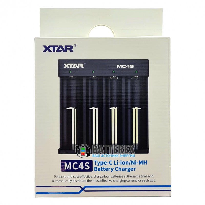 Зарядное устройство XTAR MC4S на 4 аккумулятора NiMH/Li-Ion Зарядное устройство XTAR MC4S на 4 аккумулятора NiMH/Li-Ion