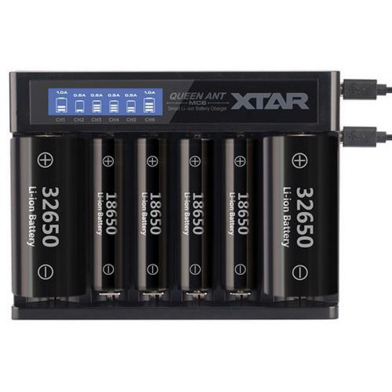 XTAR MC6 QUEEN ANT - 6-канальная зарядка для Li-Ion аккумуляторов 18650, 14500, 16340 и др.