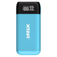 XTAR PB2S Blue - повербанк на 2 аккумулятора 18650/20700/21700 с функцией быстрого заряда QuickCharge