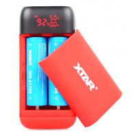 XTAR PB2S Red - повербанк на 2 аккумулятора 18650/20700/21700 с функцией быстрого заряда QuickCharge