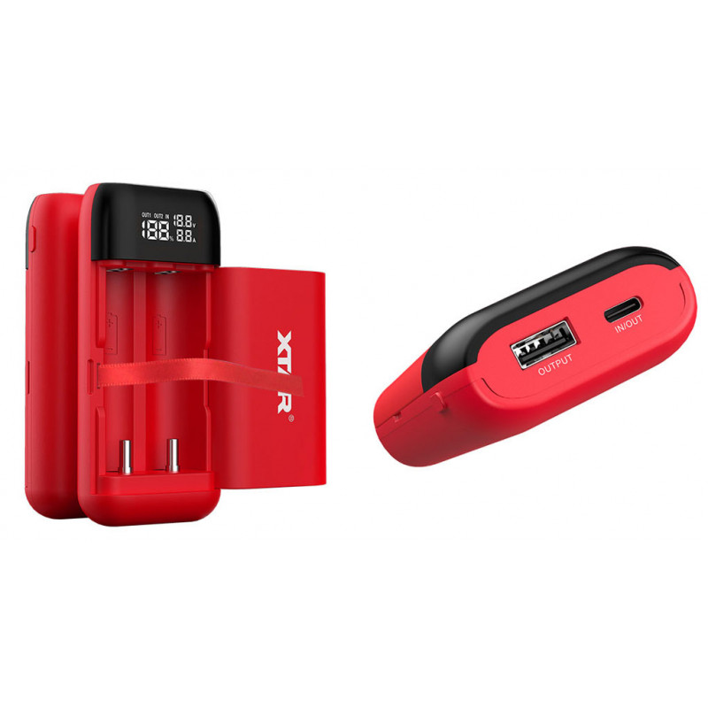 XTAR PB2S Red - зарядка-повербанк на 2 аккумулятора 18650/20700/21700 с функцией быстрого заряда QuickCharge XTAR PB2S Red - зарядка-повербанк на 2 аккумулятора 18650/20700/21700 с функцией быстрого заряда QuickCharge