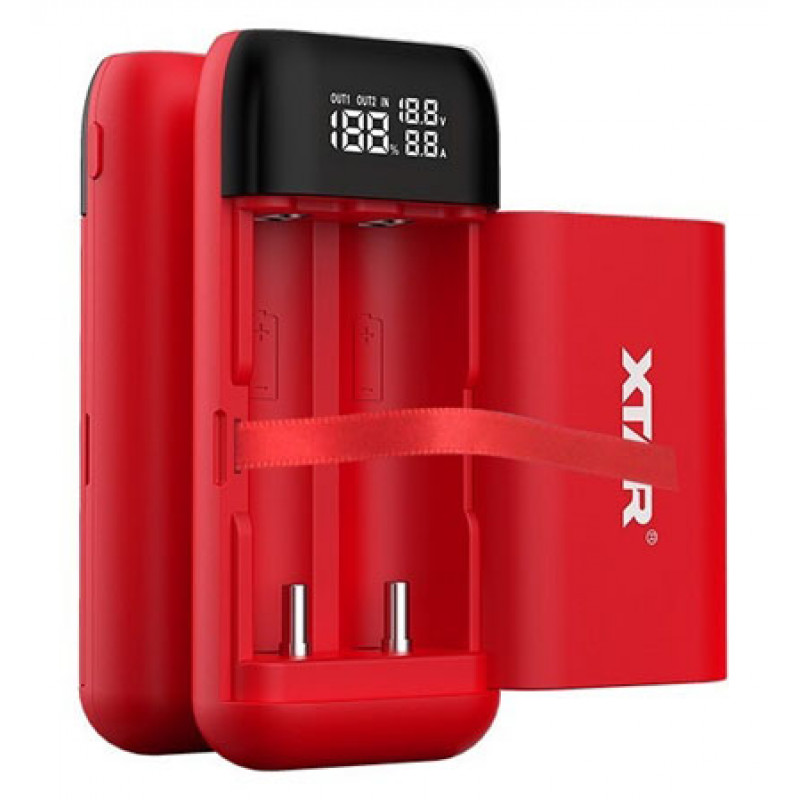XTAR PB2S Red - зарядка-повербанк на 2 аккумулятора 18650/20700/21700 с функцией быстрого заряда QuickCharge XTAR PB2S Red - зарядка-повербанк на 2 аккумулятора 18650/20700/21700 с функцией быстрого заряда QuickCharge