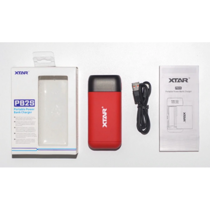 XTAR PB2S Red - зарядка-повербанк на 2 аккумулятора 18650/20700/21700 с функцией быстрого заряда QuickCharge XTAR PB2S Red - зарядка-повербанк на 2 аккумулятора 18650/20700/21700 с функцией быстрого заряда QuickCharge