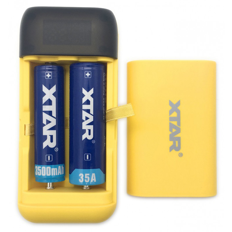 XTAR PB2S Yellow - повербанк на 2 аккумулятора 18650/20700/21700 с функцией быстрого заряда QuickCharge XTAR PB2S Yellow - повербанк на 2 аккумулятора 18650/20700/21700 с функцией быстрого заряда QuickCharge