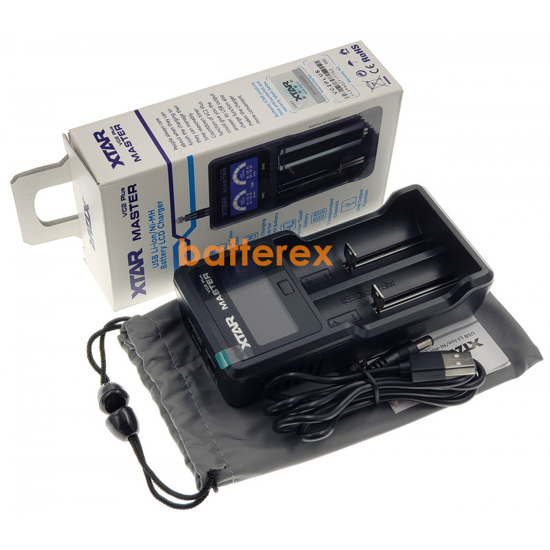  XTAR VC2 Master Plus - универсальная зарядка для Ni-MH/Li-Ion аккумуляторов с функцией PowerBank