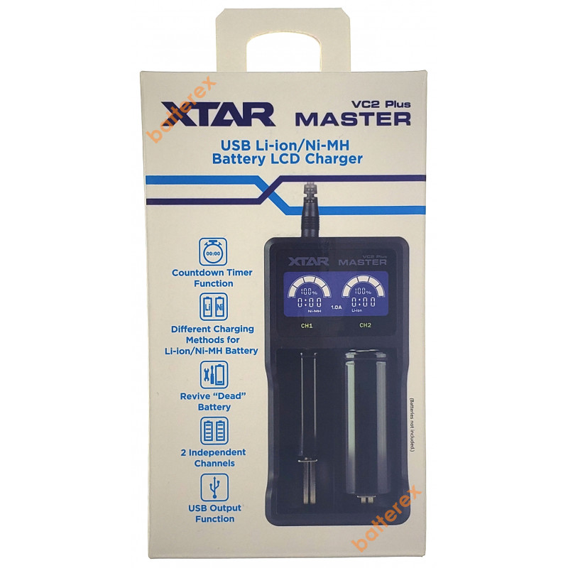 XTAR VC2 Master Plus - универсальная зарядка для Ni-MH/Li-Ion аккумуляторов с функцией PowerBank