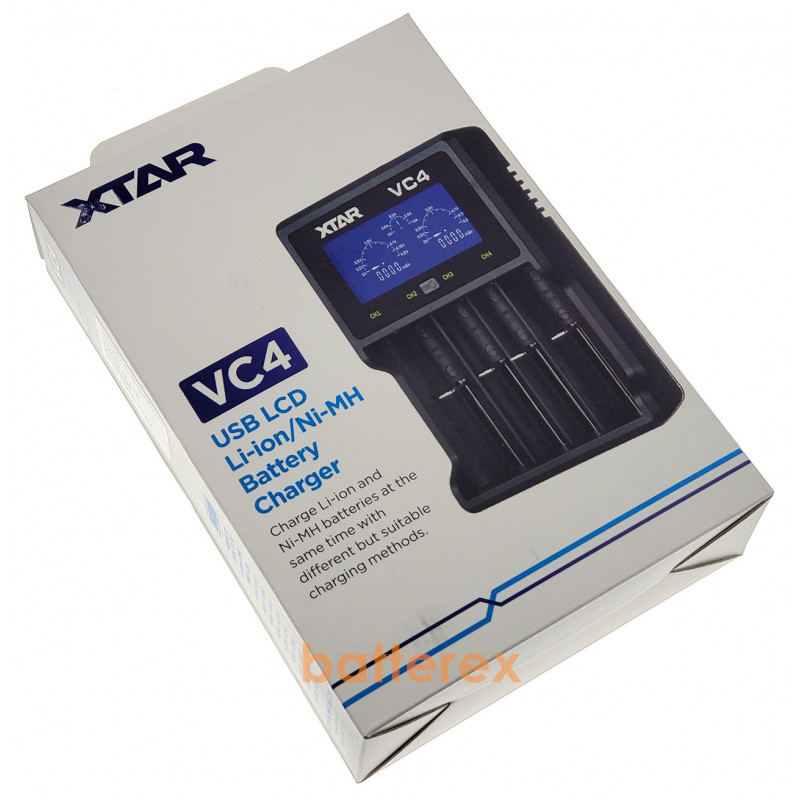XTAR VC4 - зарядное устройство для Li-Ion и Ni-MH (AA, AAA, C, D) аккумуляторов XTAR VC4 - зарядное устройство для Li-Ion и Ni-MH (AA, AAA, C, D) аккумуляторов