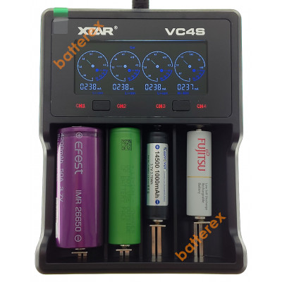 XTAR VC4S - зарядное устройство для аккумуляторов Li-Ion/NiMH с функциями теста ёмкости и хранения - Оригинал - гарантия 12 месяцев
