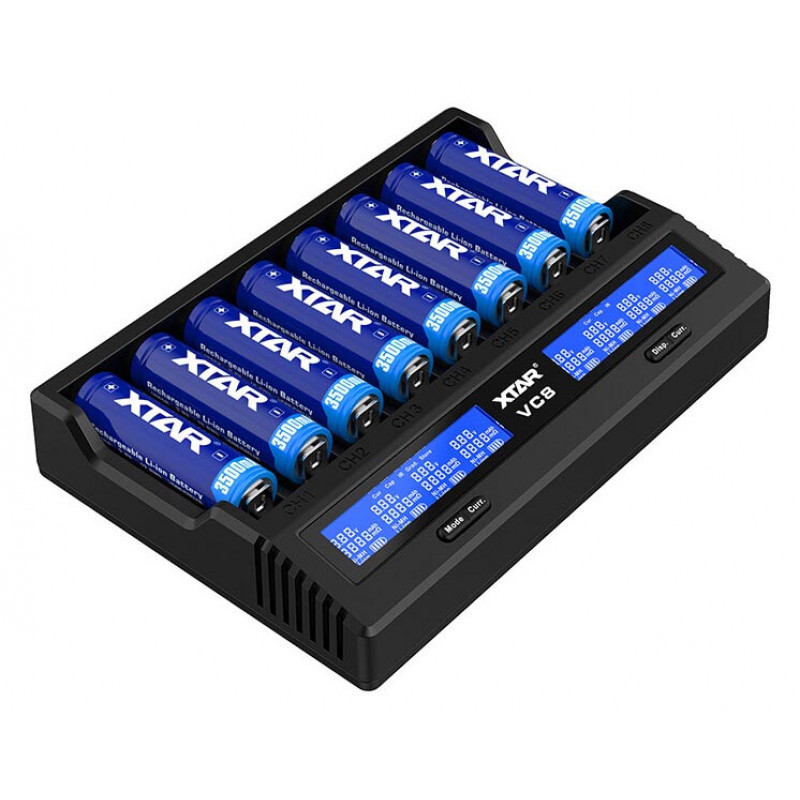 XTAR VC8 - интеллектуальная 8-канальная зарядка для аккумуляторов Li-ion и NiMH XTAR VC8 - интеллектуальная 8-канальная зарядка для аккумуляторов Li-ion и NiMH