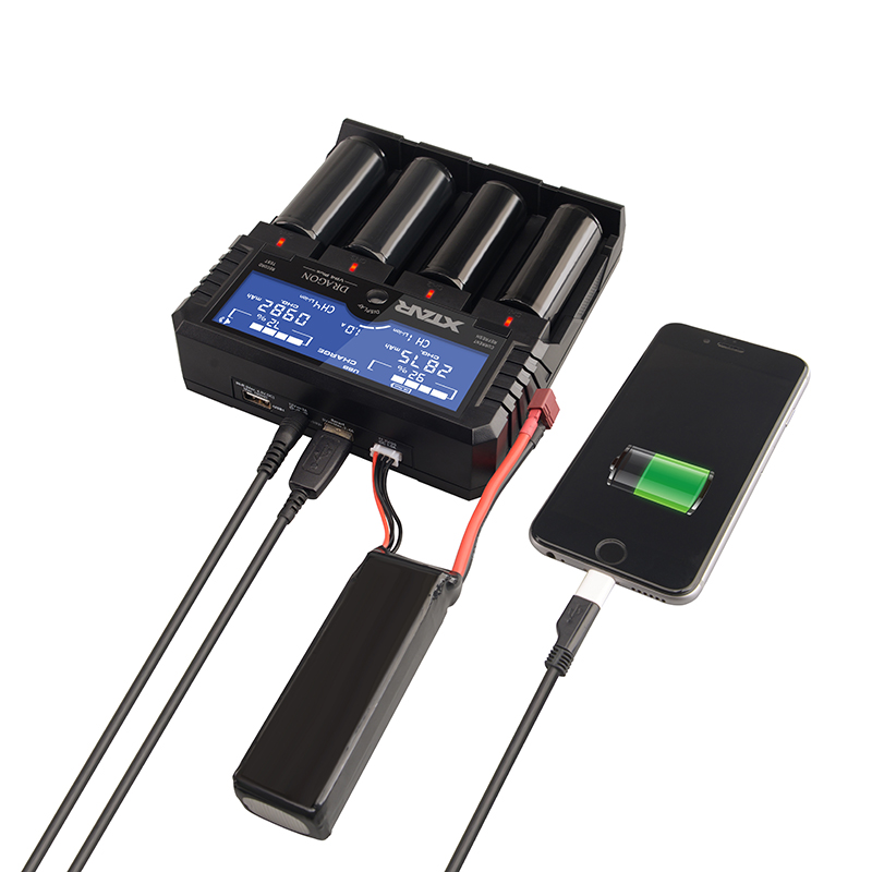 XTAR VP4 Plus Dragon - профессиональное зарядное устройство для Li-Ion/Ni-MH/Ni-Cd аккумуляторов